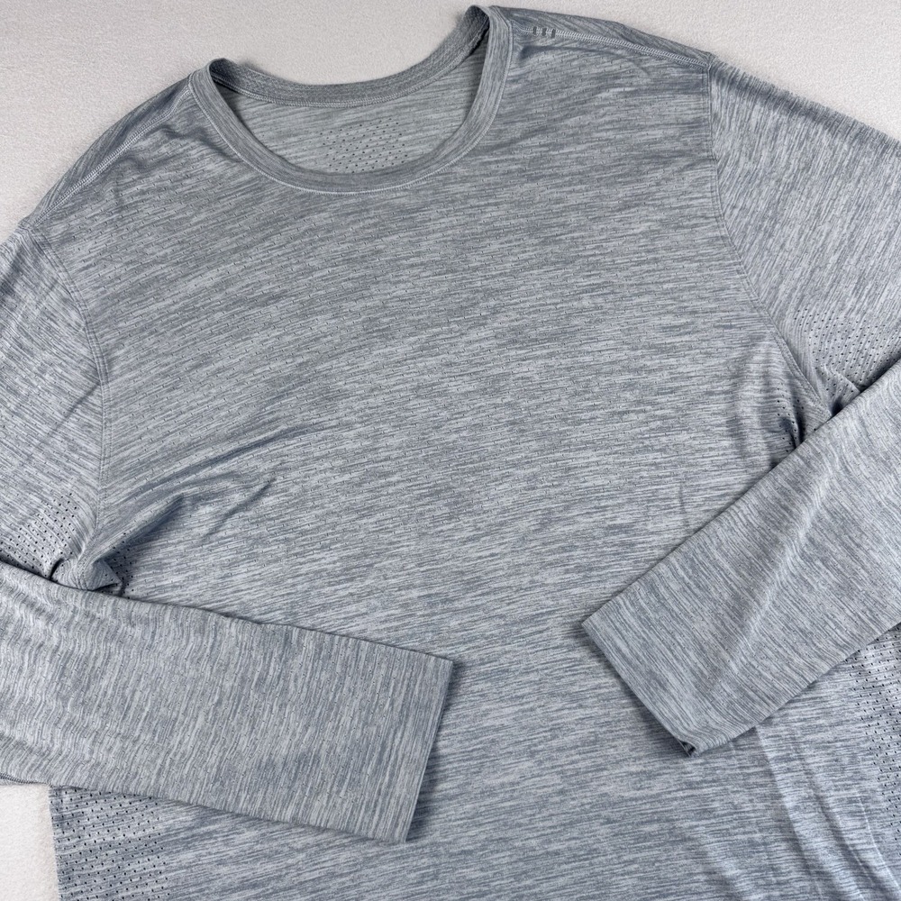 Lululemon Metal Vent Tech Long Sleeve‎ T-Shirt Men XL Blue Gym Train Performance